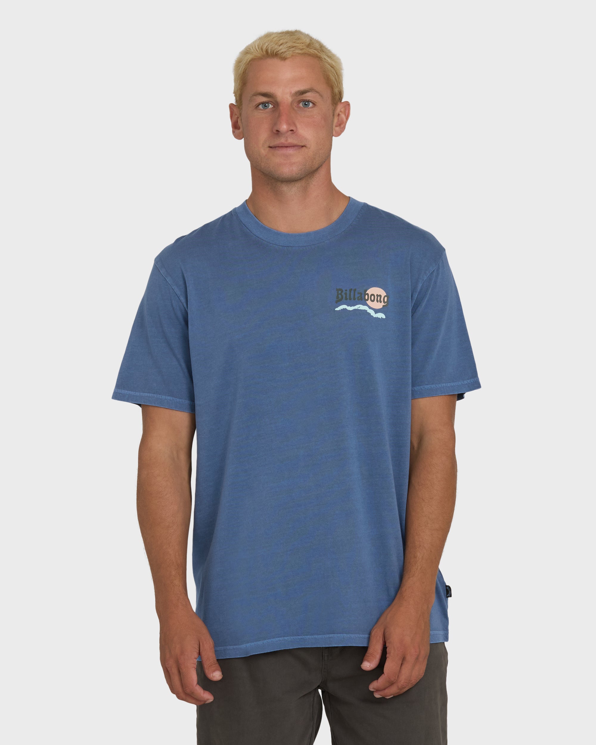Loner Wave Washed Premium Short Sleeve Knit T-Shirt - Blue Horizon