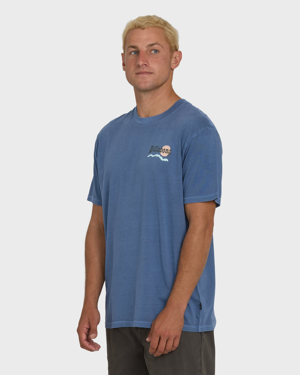 Loner Wave Washed Premium Short Sleeve Knit T-Shirt - Blue Horizon