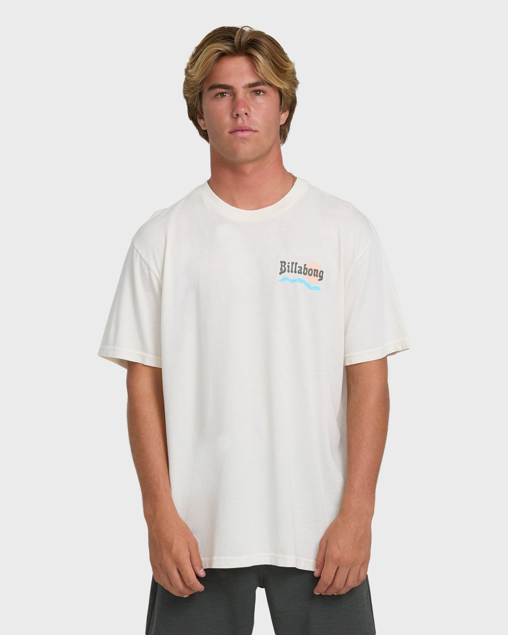Loner Wave Washed Premium Short Sleeve Knit T-Shirt - Off White