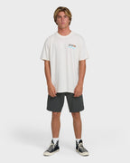 Loner Wave Washed Premium Short Sleeve Knit T-Shirt - Off White