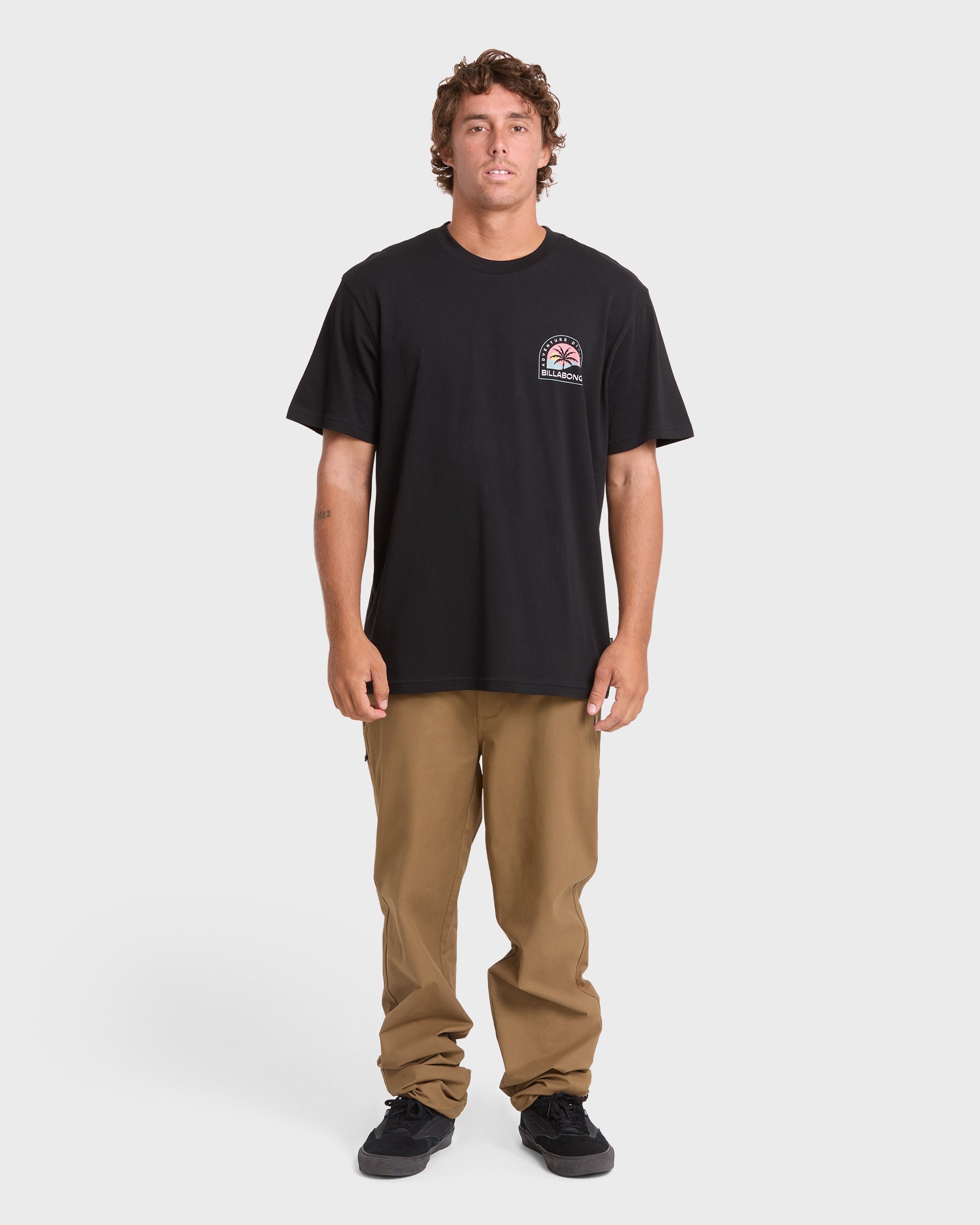 Adventure Division Sun Down Premium Short Sleeve Knit T-Shirt - Black