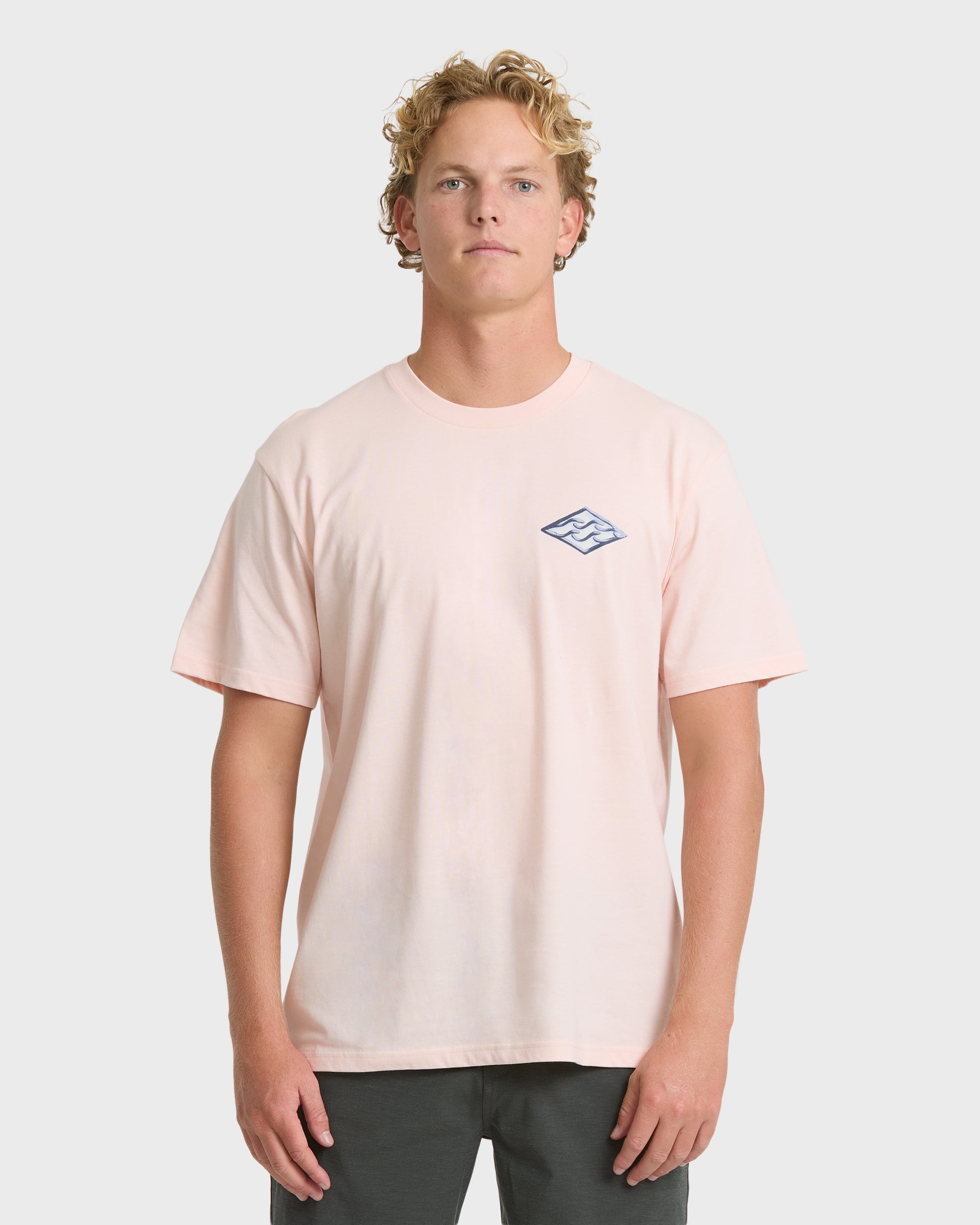 Dim Arch Premium Short Sleeve Knit T-Shirt - Light Pink