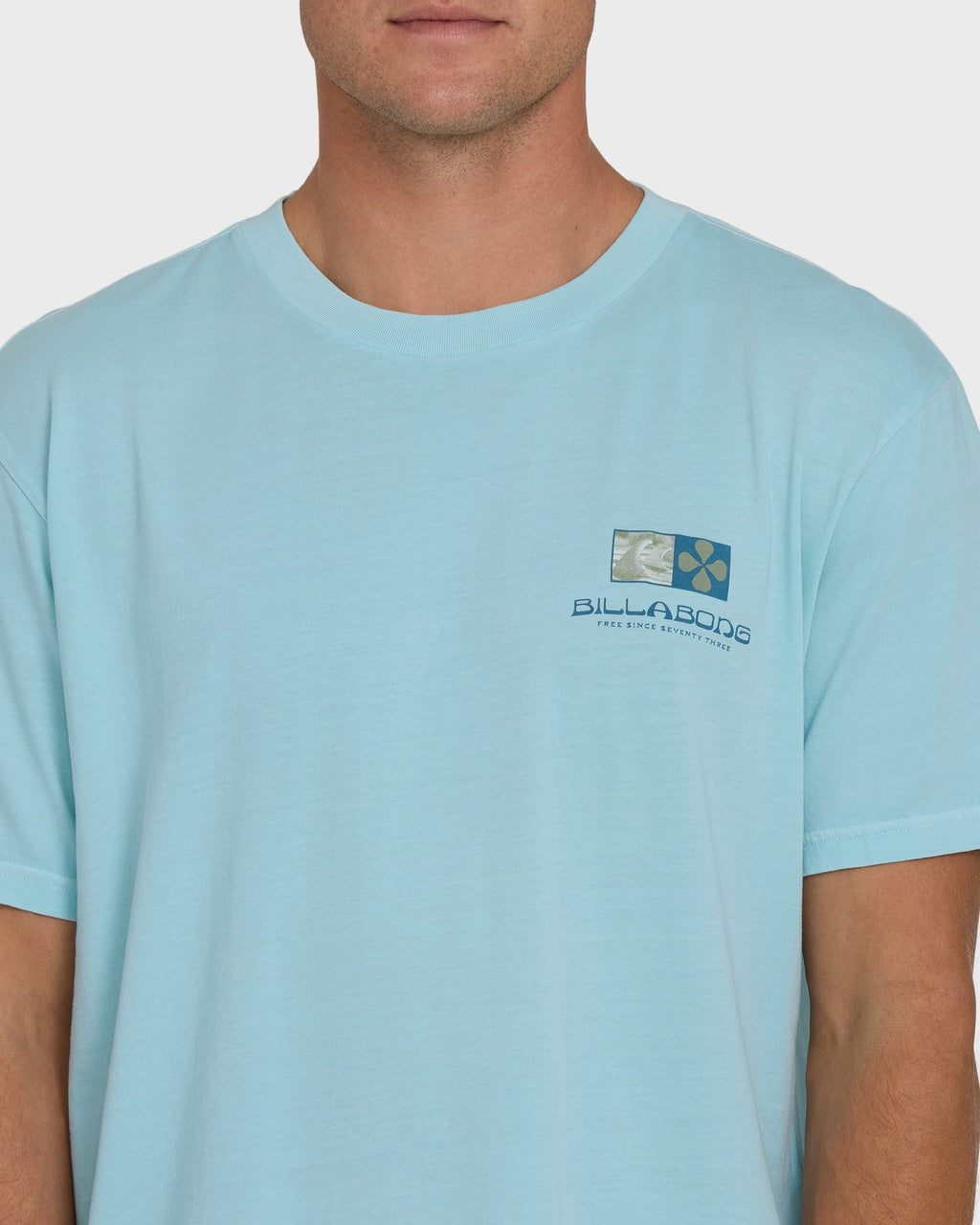 Glyph Wave Washed Premium Short Sleeve Cotton T-Shirt - Coastal Blue