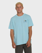 Glyph Wave Washed Premium Short Sleeve Cotton T-Shirt - Coastal Blue