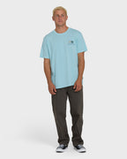 Glyph Wave Washed Premium Short Sleeve Cotton T-Shirt - Coastal Blue