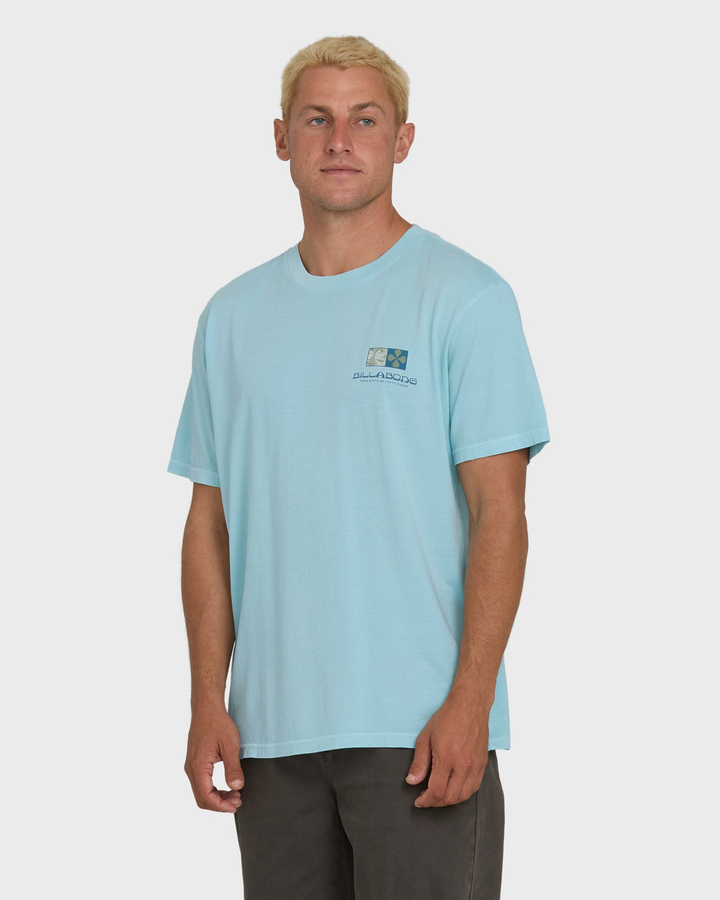 Glyph Wave Washed Premium Short Sleeve Cotton T-Shirt - Coastal Blue