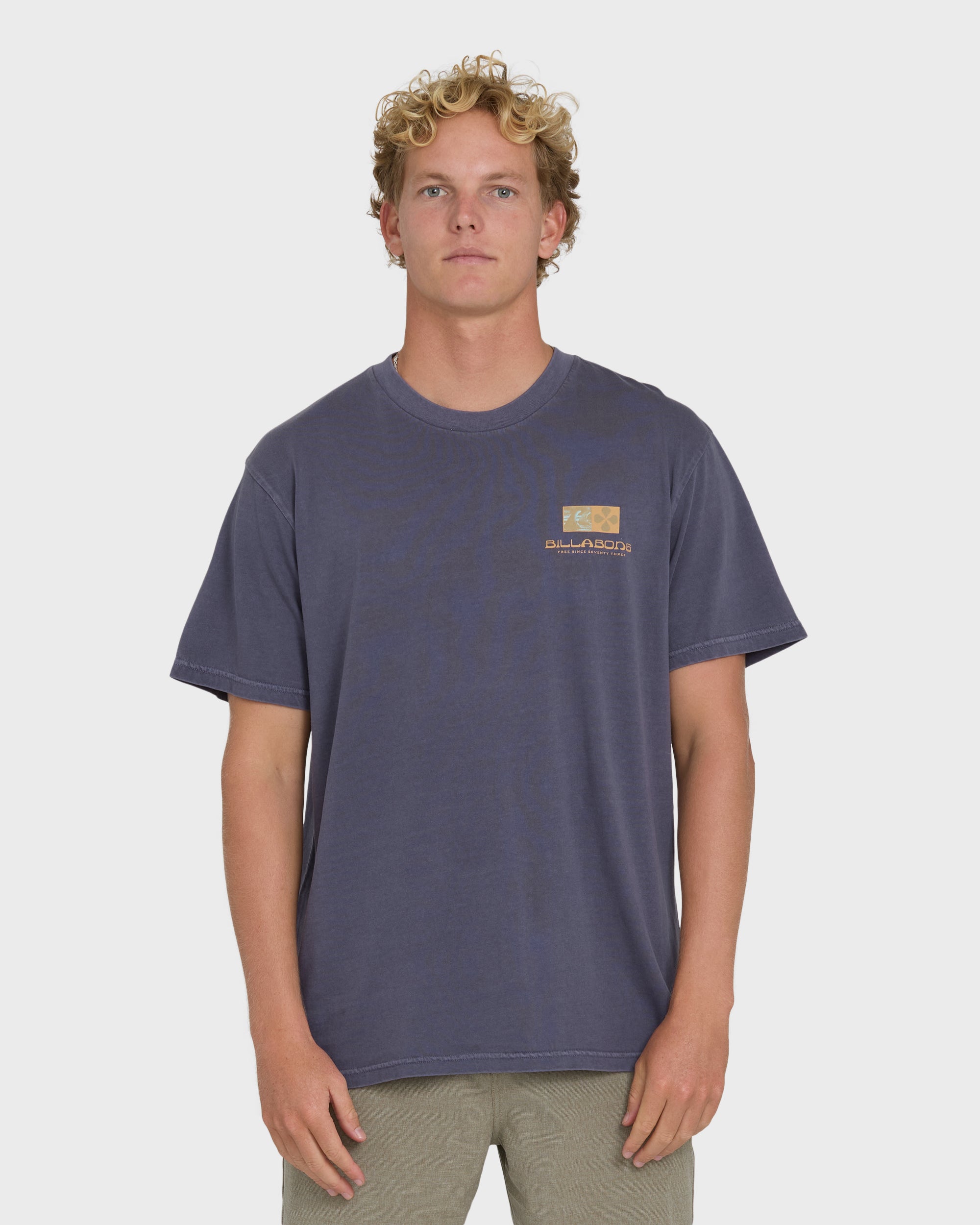 Glyph Wave Washed Premium Short Sleeve Cotton T-Shirt - Greystone