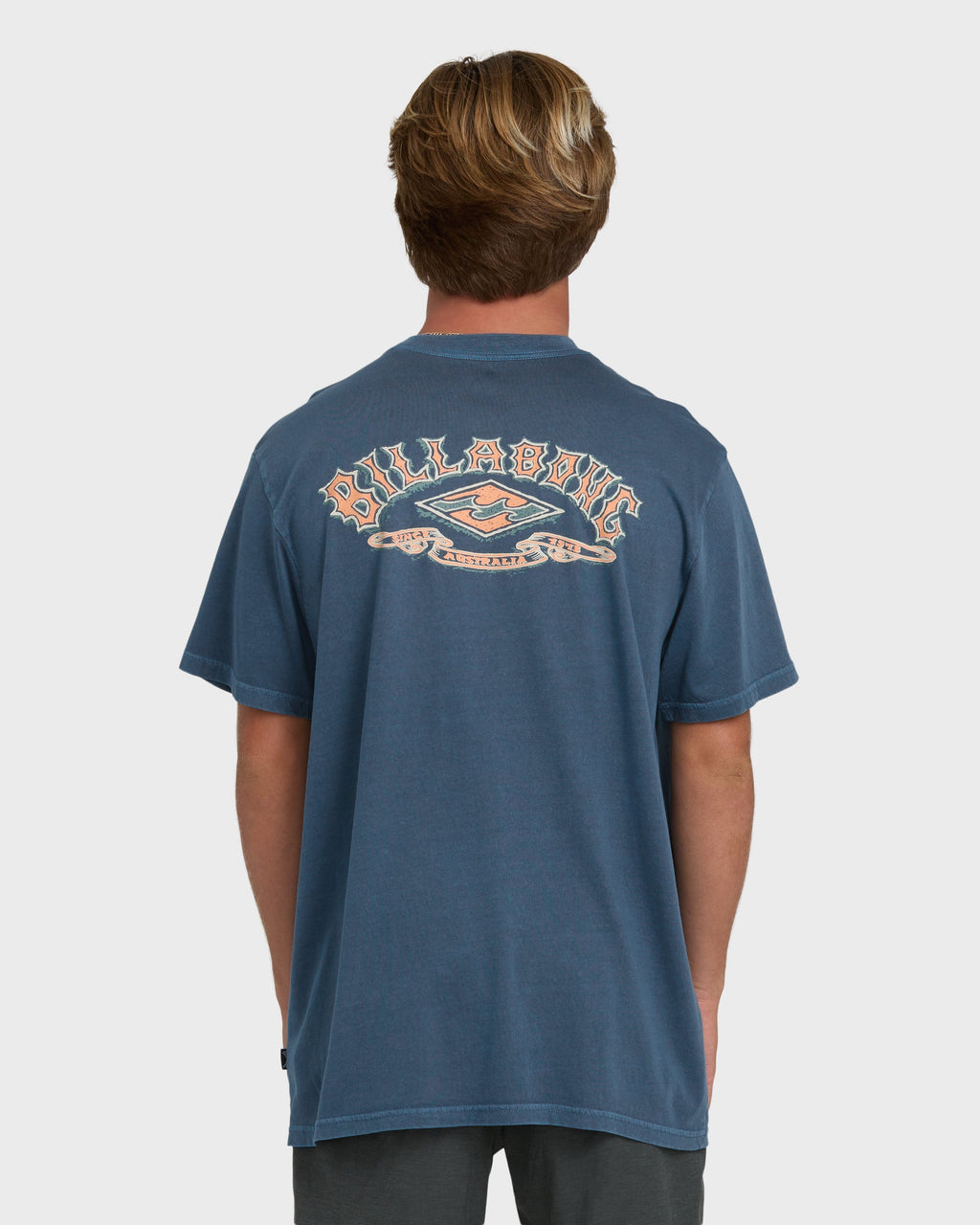Heritage Arch Wave Washed Premium Short Sleeve Knit T-Shirt - Dark Denim