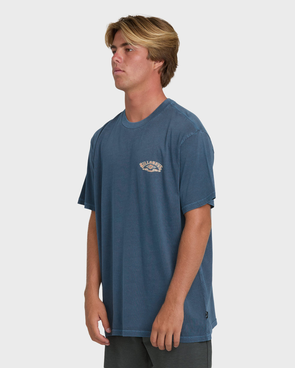 Heritage Arch Wave Washed Premium Short Sleeve Knit T-Shirt - Dark Denim