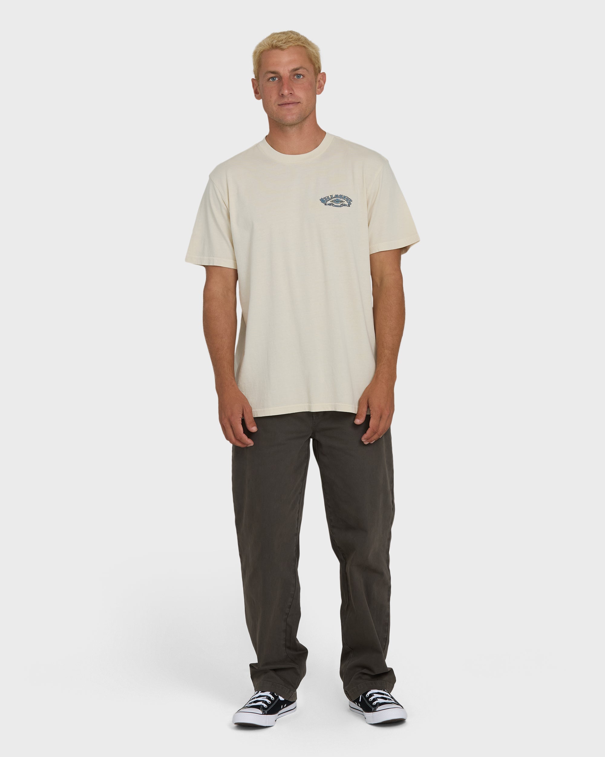 Heritage Arch Wave Washed Premium Short Sleeve Knit T-Shirt - Oatmeal