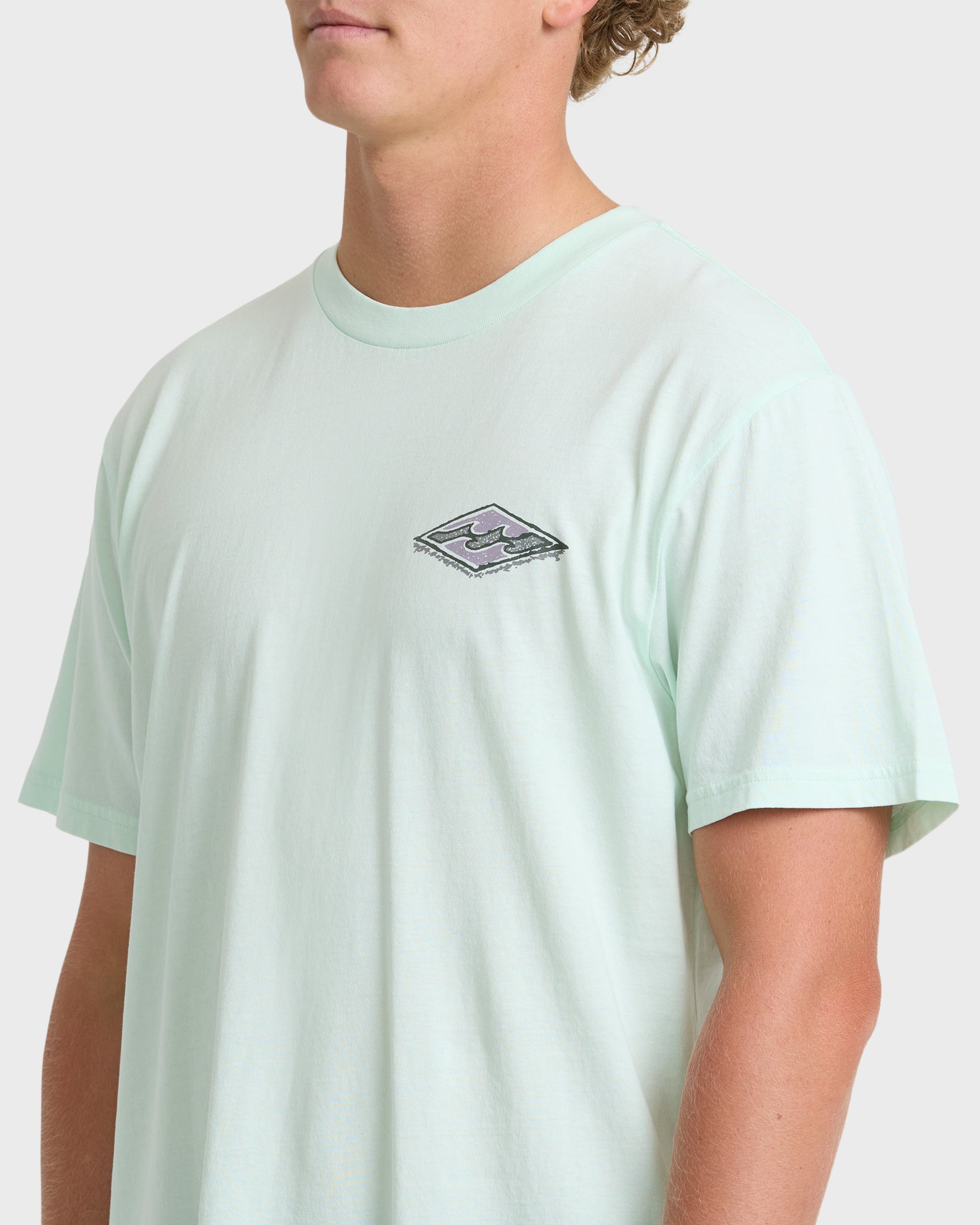 Heritage Arch Wave Washed Premium Short Sleeve Knit T-Shirt - Sea Glass