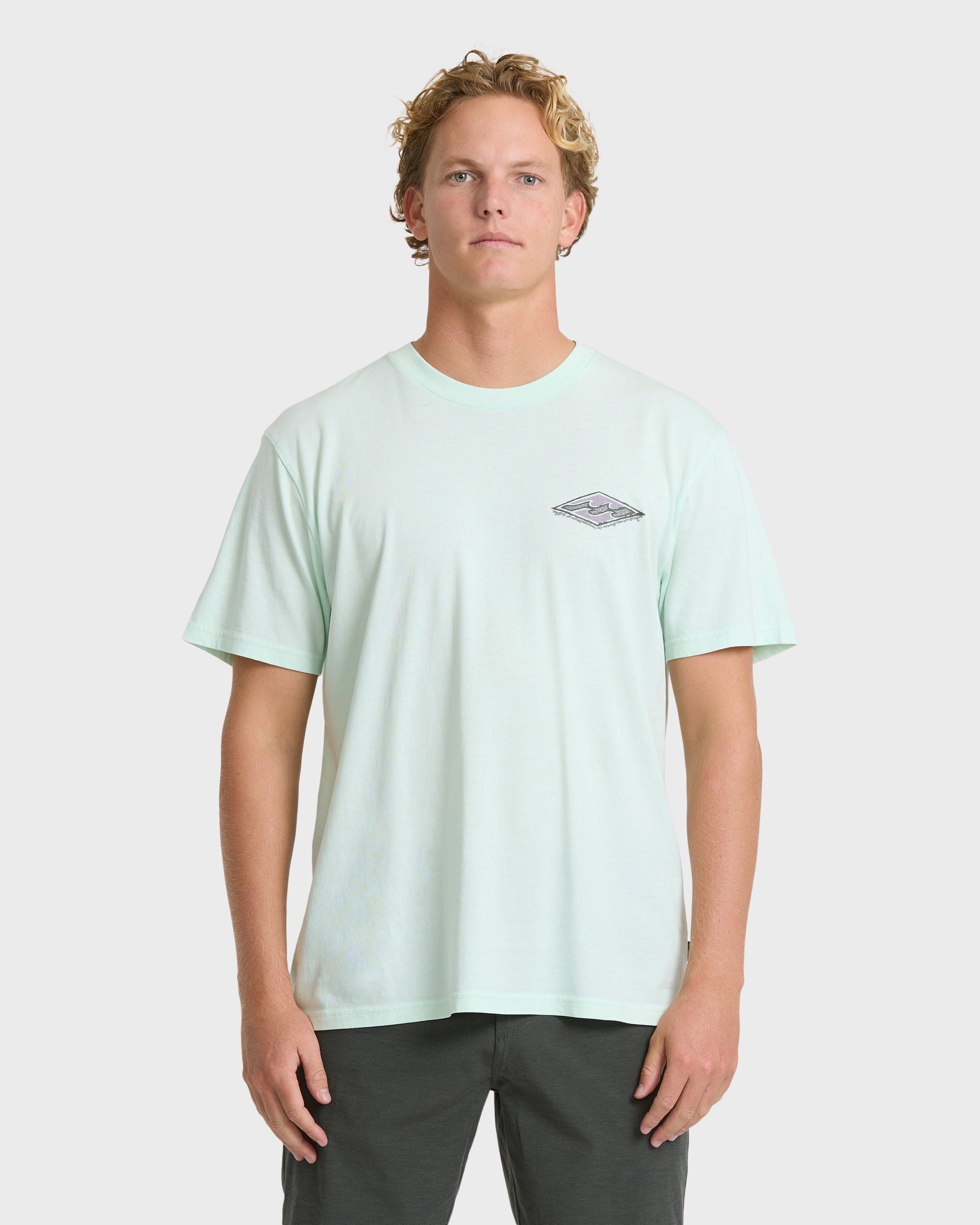 Heritage Arch Wave Washed Premium Short Sleeve Knit T-Shirt - Sea Glass