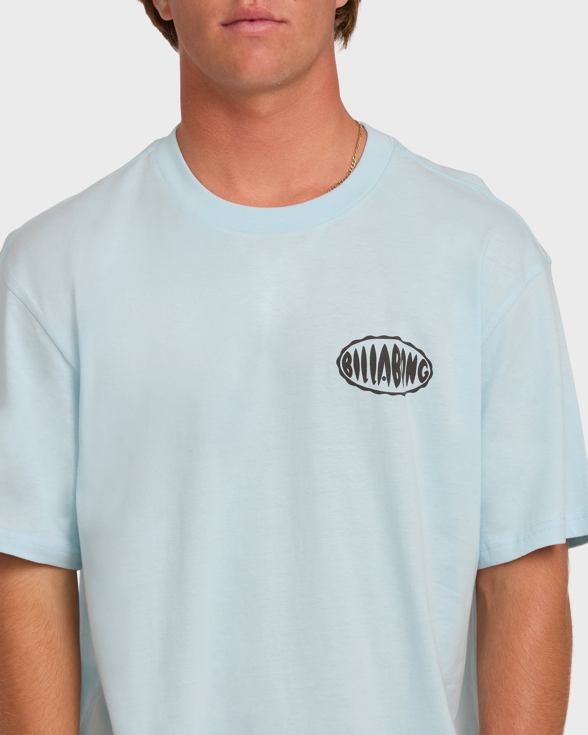 Nanda Ormond Burleigh Heads Premium Short Sleeve Cotton T-Shirt - Coastal Blue