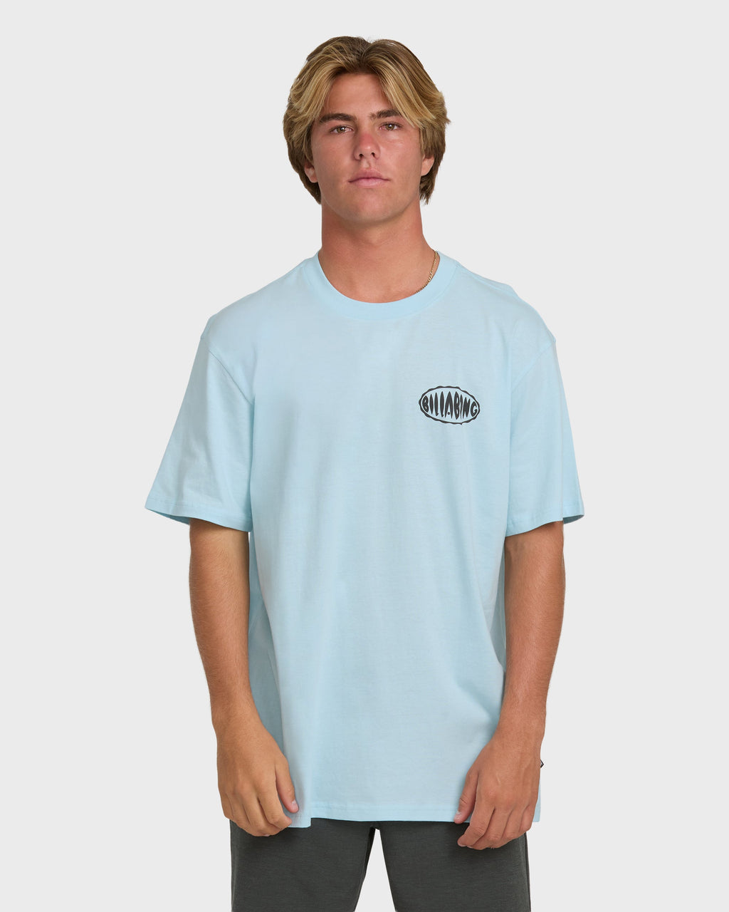 Nanda Ormond Burleigh Heads Premium Short Sleeve Cotton T-Shirt - Coastal Blue