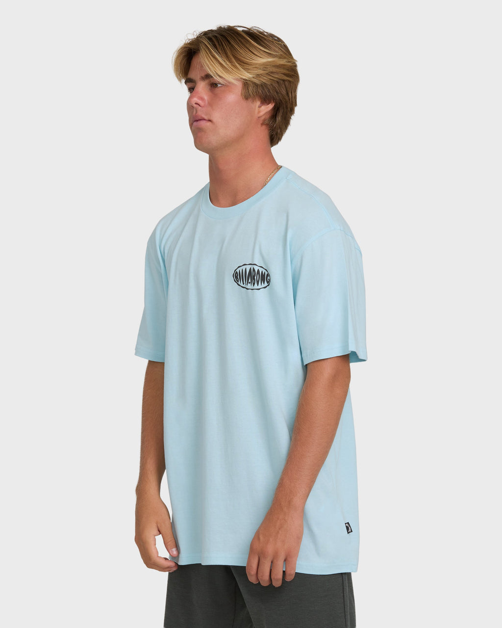 Nanda Ormond Burleigh Heads Premium Short Sleeve Cotton T-Shirt - Coastal Blue