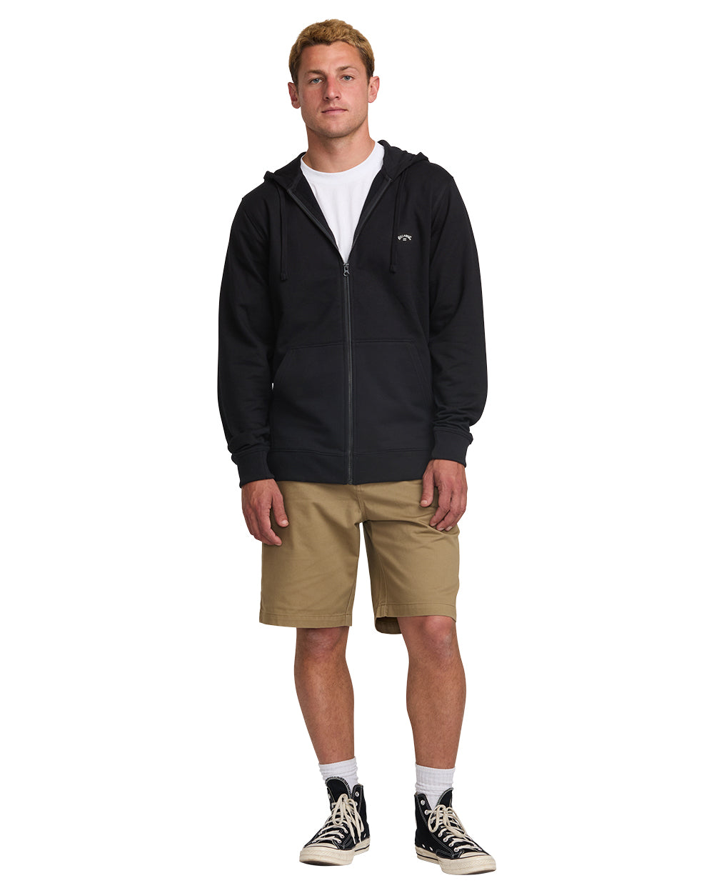 All Day Zip Front Hoodie - Black