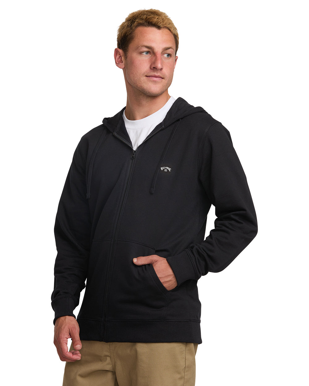 All Day Zip Front Hoodie - Black