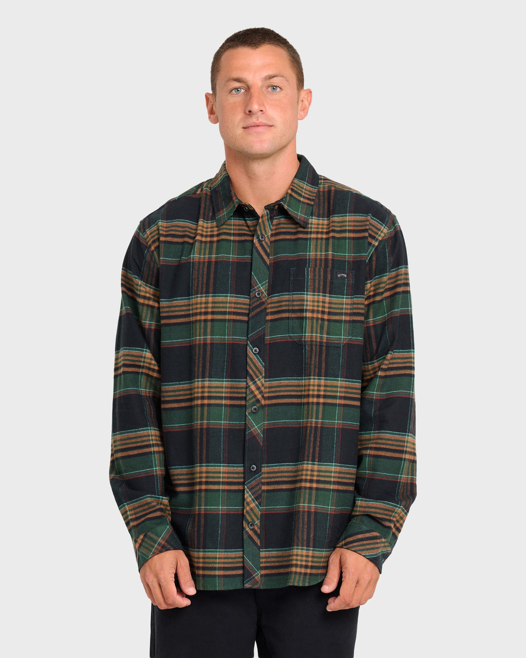 Coastline Long Sleeve Flannel Shirt - Black
