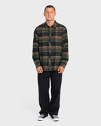 Coastline Long Sleeve Flannel Shirt - Black