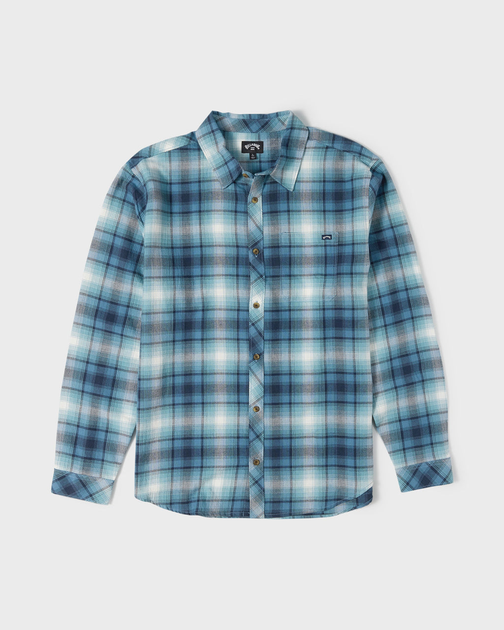 Coastline Long Sleeve Flannel Shirt - China Blue