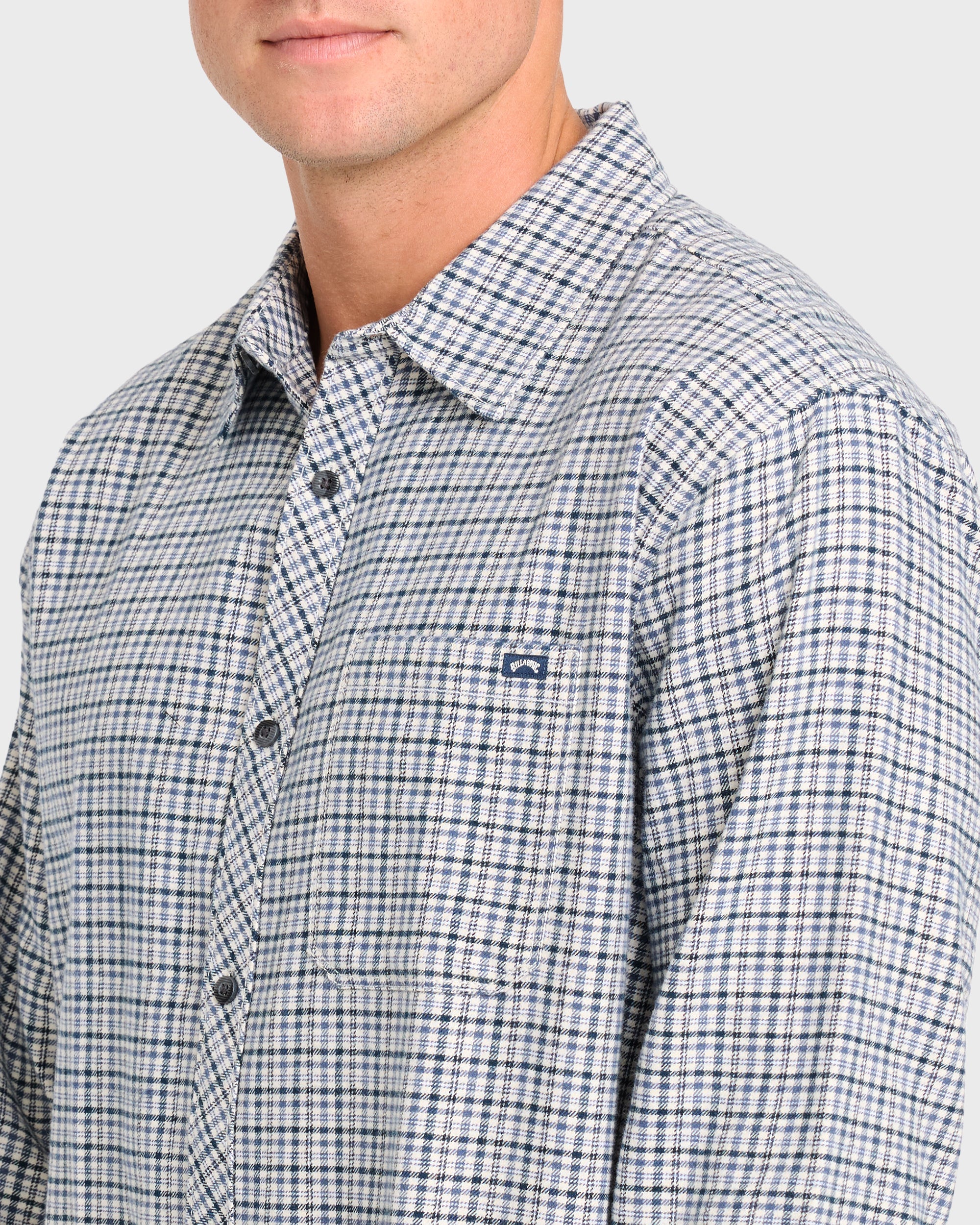 Coastline Long Sleeve Flannel Shirt - Off White