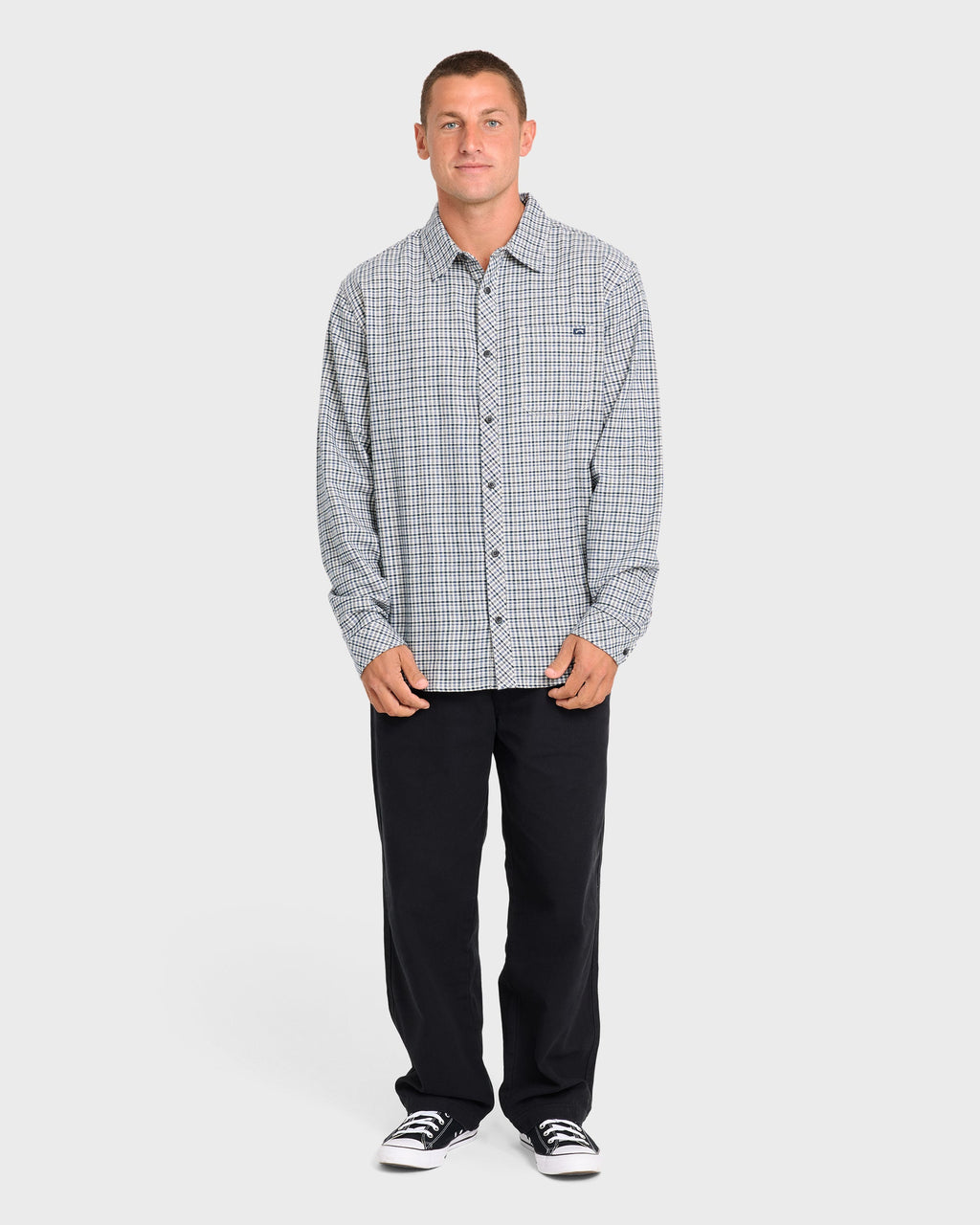 Coastline Long Sleeve Flannel Shirt - Off White