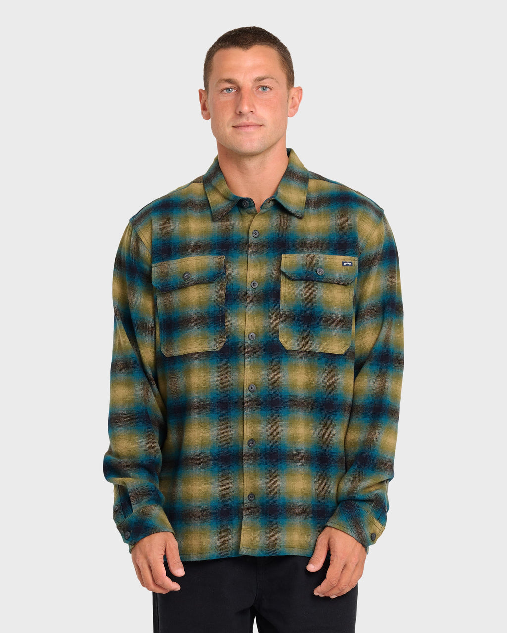 Offshore Long Sleeve Flannel Shirt - Ultramarine Green