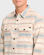 Offshore Jacquard Long Sleeve Flannel Shirt - Sand Khaki