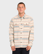 Offshore Jacquard Long Sleeve Flannel Shirt - Sand Khaki
