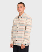 Offshore Jacquard Long Sleeve Flannel Shirt - Sand Khaki