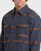 Offshore Jacquard Long Sleeve Flannel Shirt - True Navy