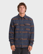 Offshore Jacquard Long Sleeve Flannel Shirt - True Navy