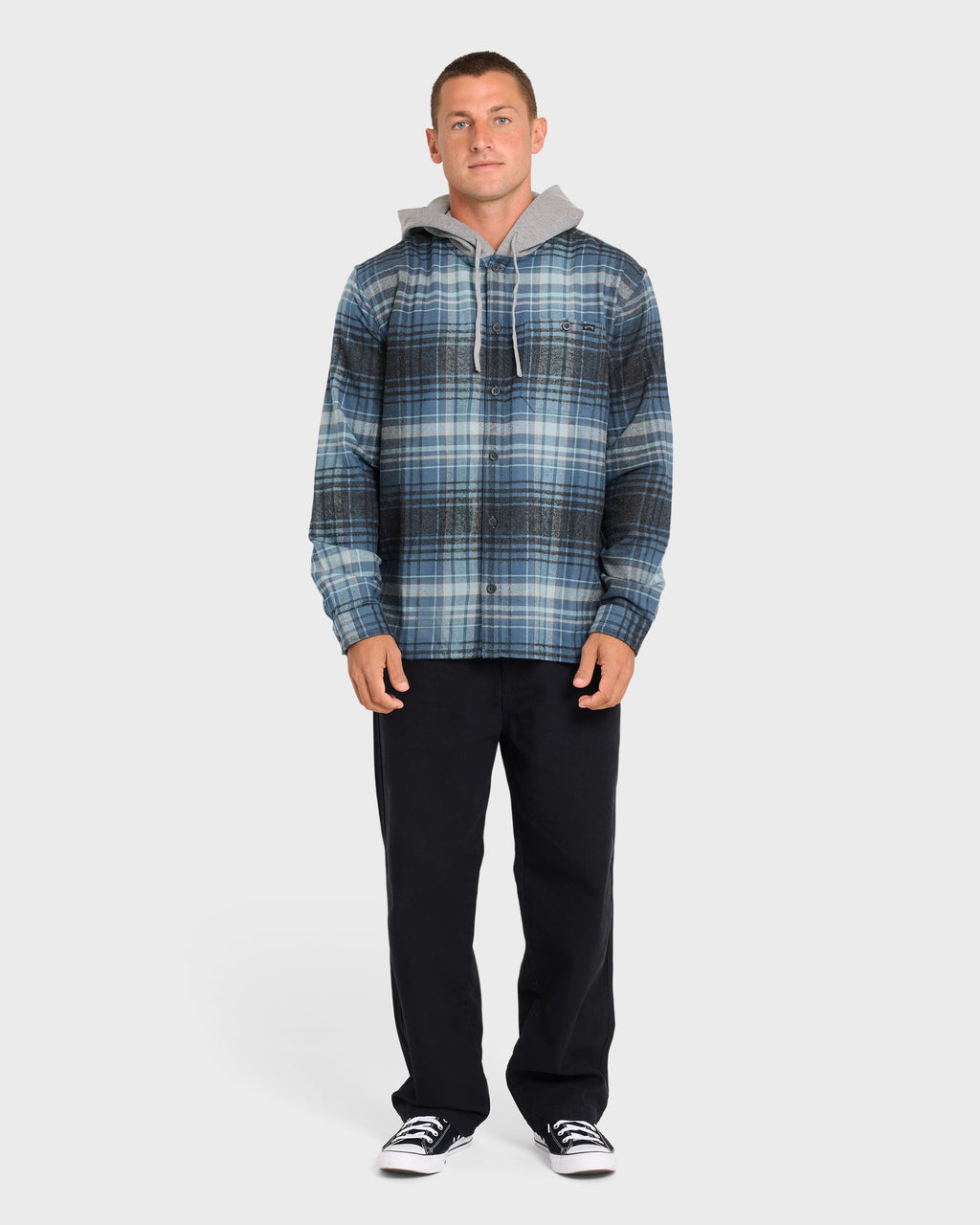 Baja Long Sleeve Flannel Shirt - Dark Denim