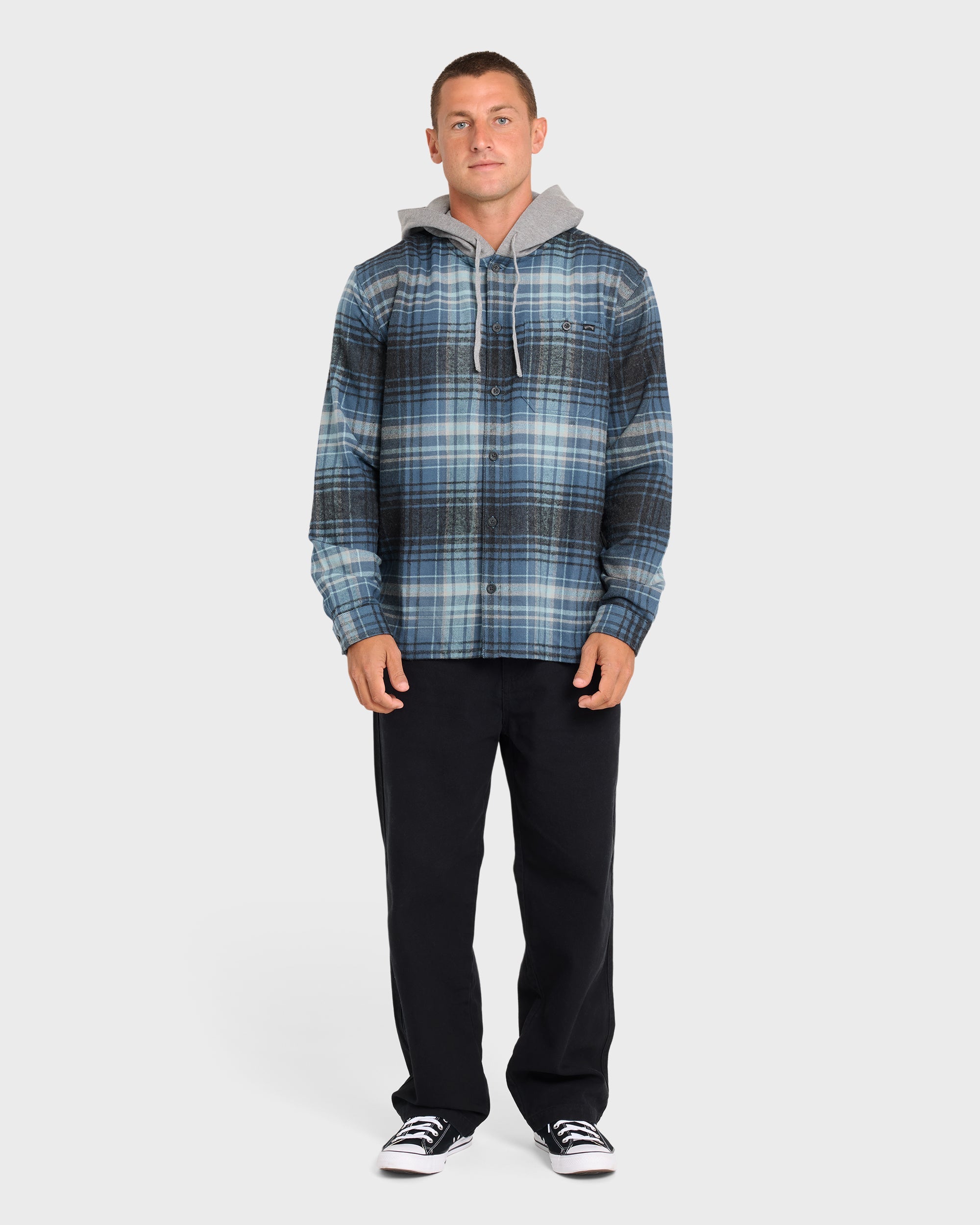 Baja Long Sleeve Flannel Shirt - Dark Denim