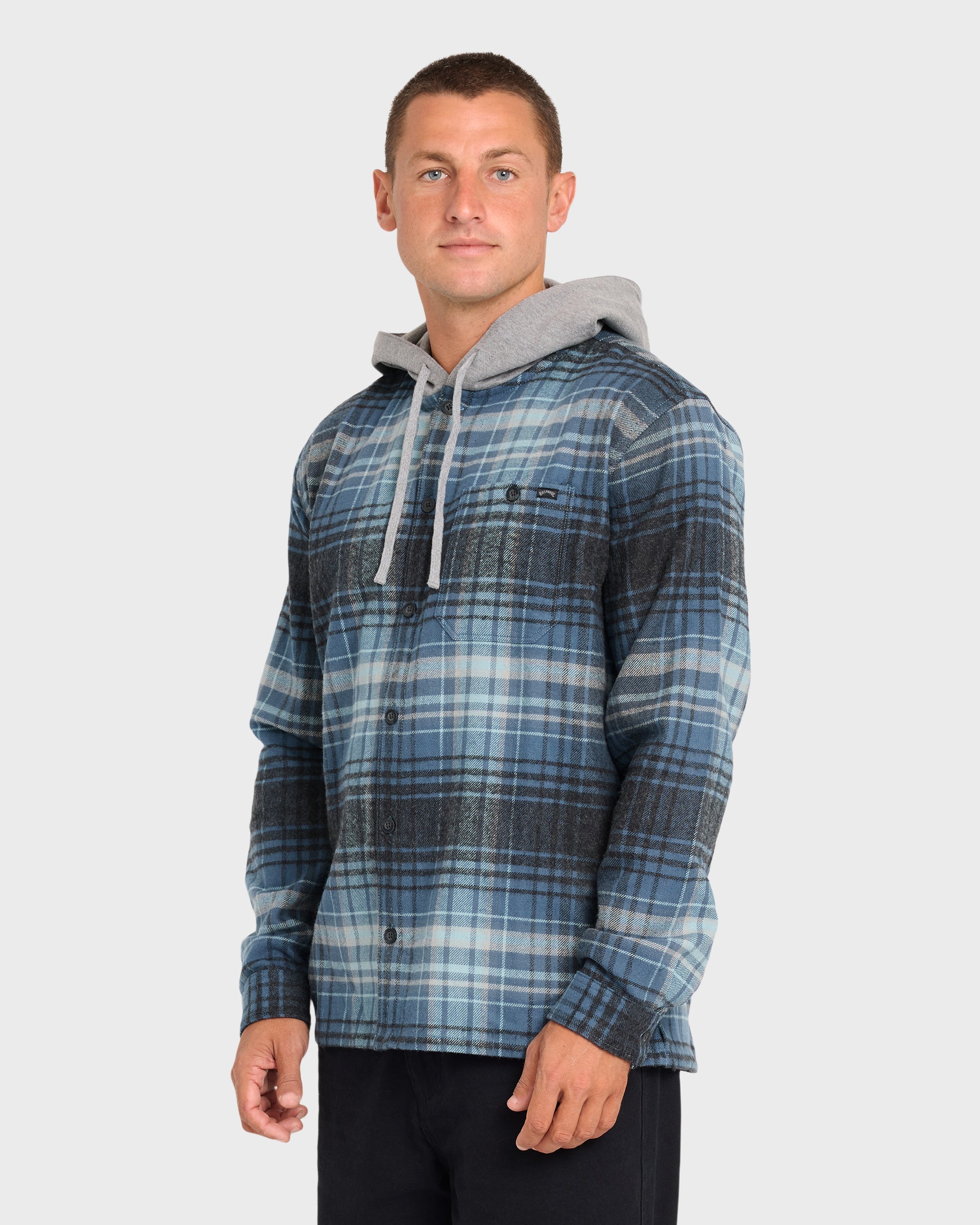 Baja Long Sleeve Flannel Shirt - Dark Denim
