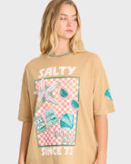 Salty Since Short Sleeve Cotton Graphic T-Shirt - Curry