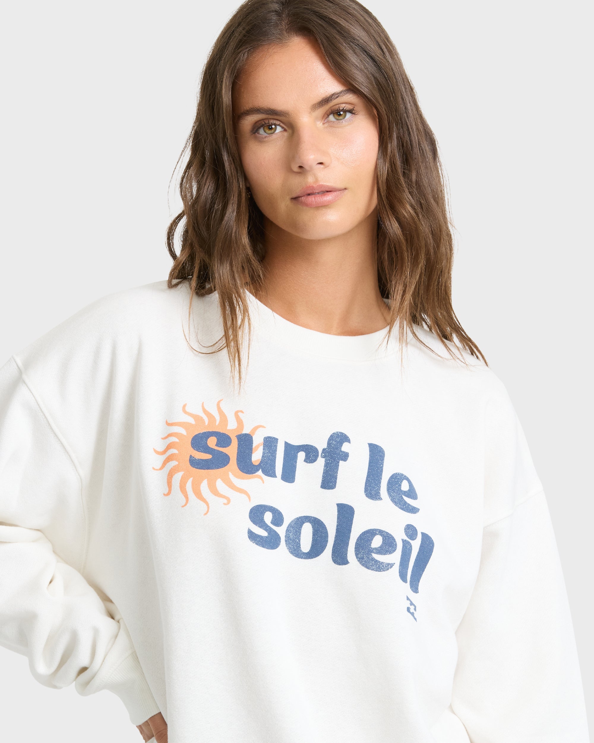Seaside Panorama Crewneck Sweatshirt - Salt Crystal