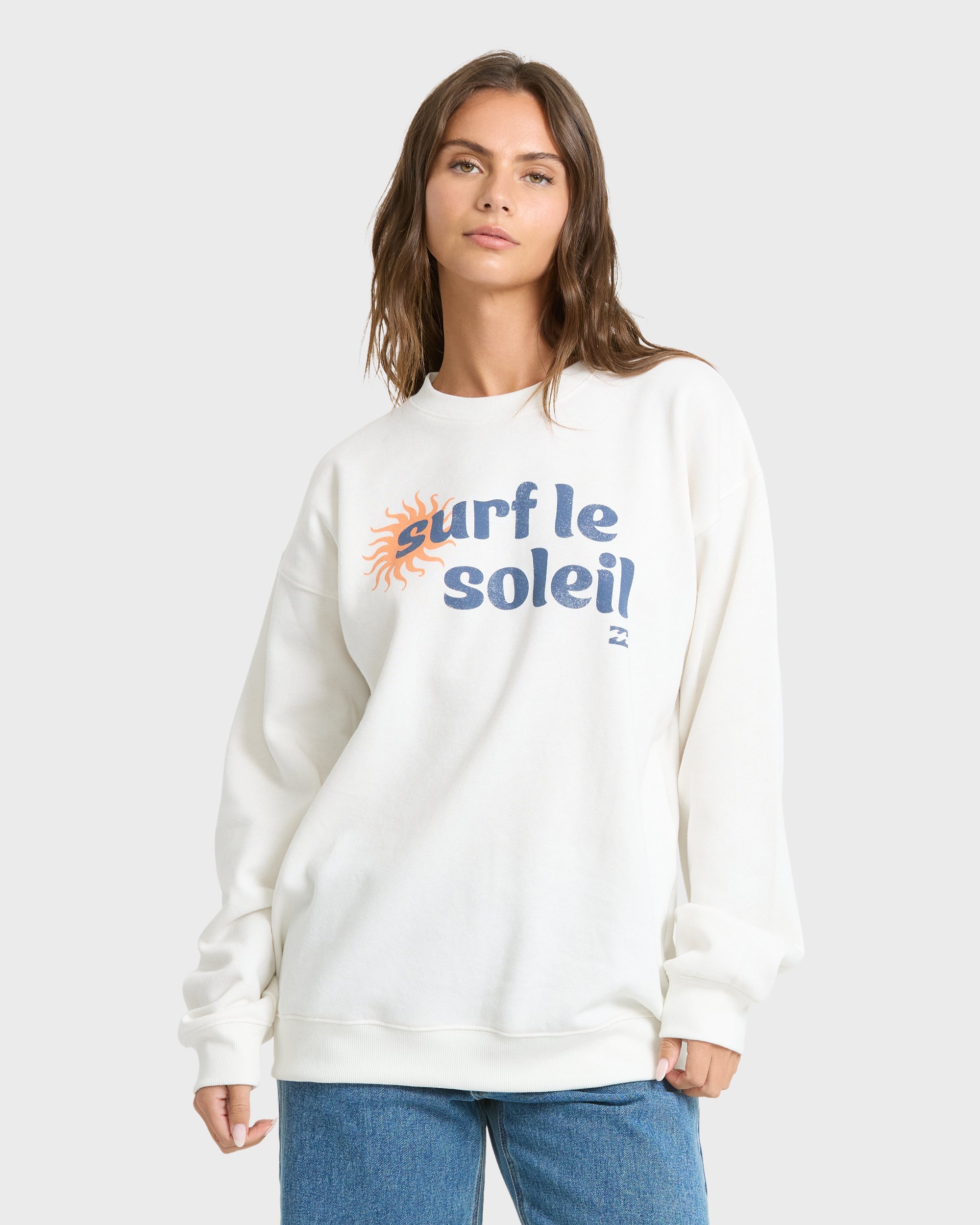 Seaside Panorama Crewneck Sweatshirt - Salt Crystal