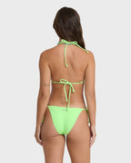 Simply Sweet Eyelet Triangle Bikini Top - Green Glow