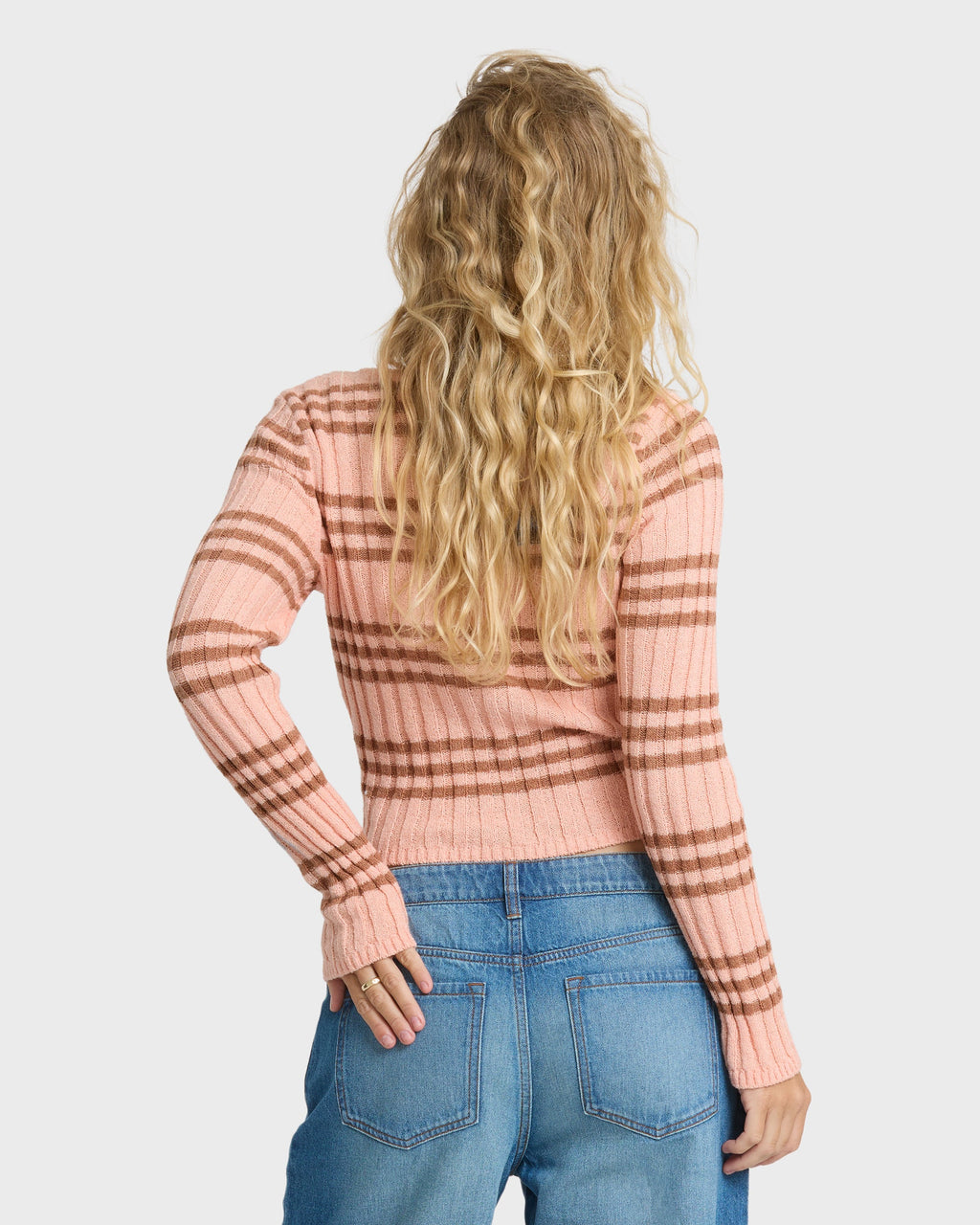 Ziggy V-Neck Sweater - Pale Peach