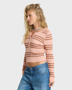 Ziggy V-Neck Sweater - Pale Peach