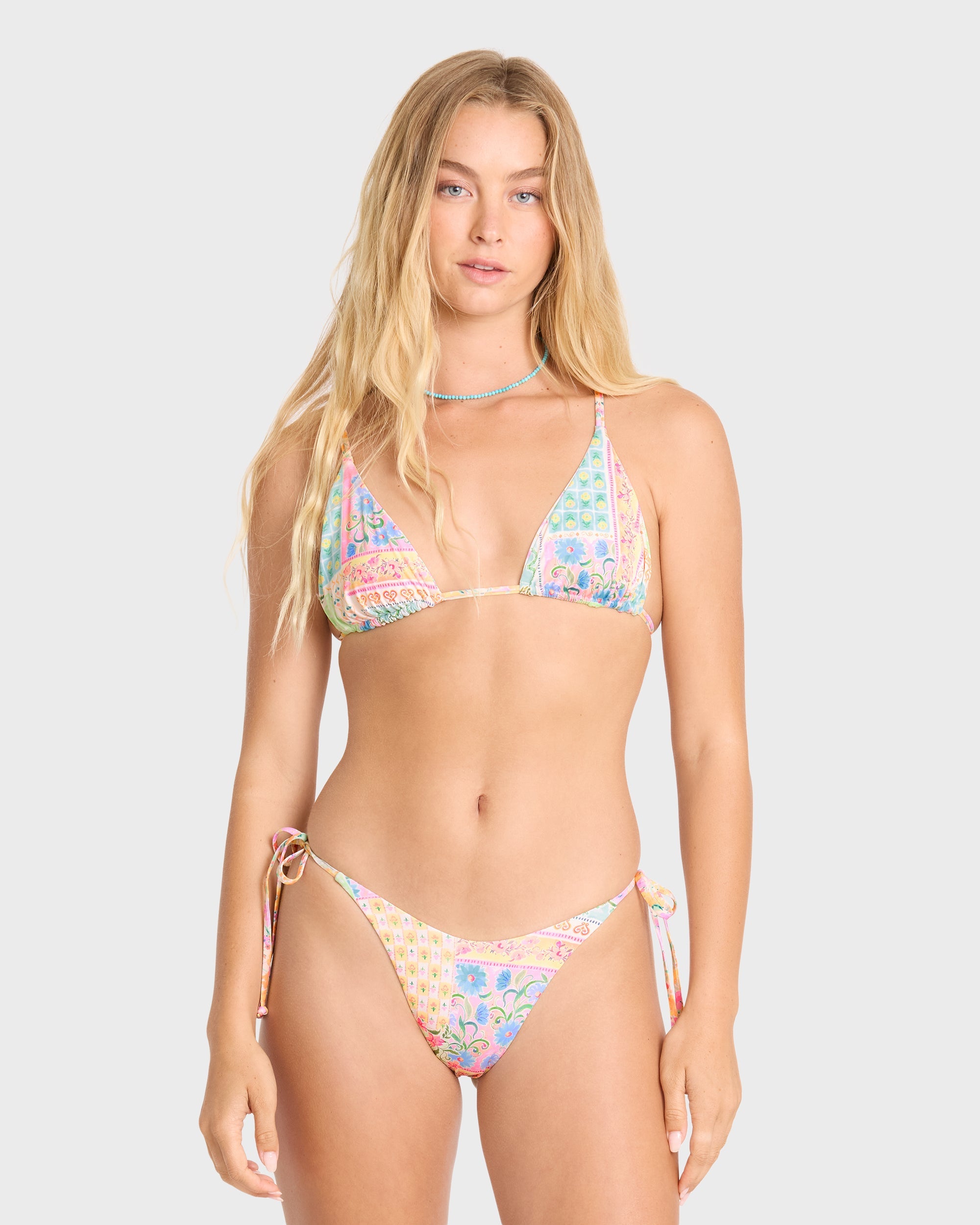 Love Crush Reversible Tie-Side Dippi Skimpy Bikini Bottoms - White Multi
