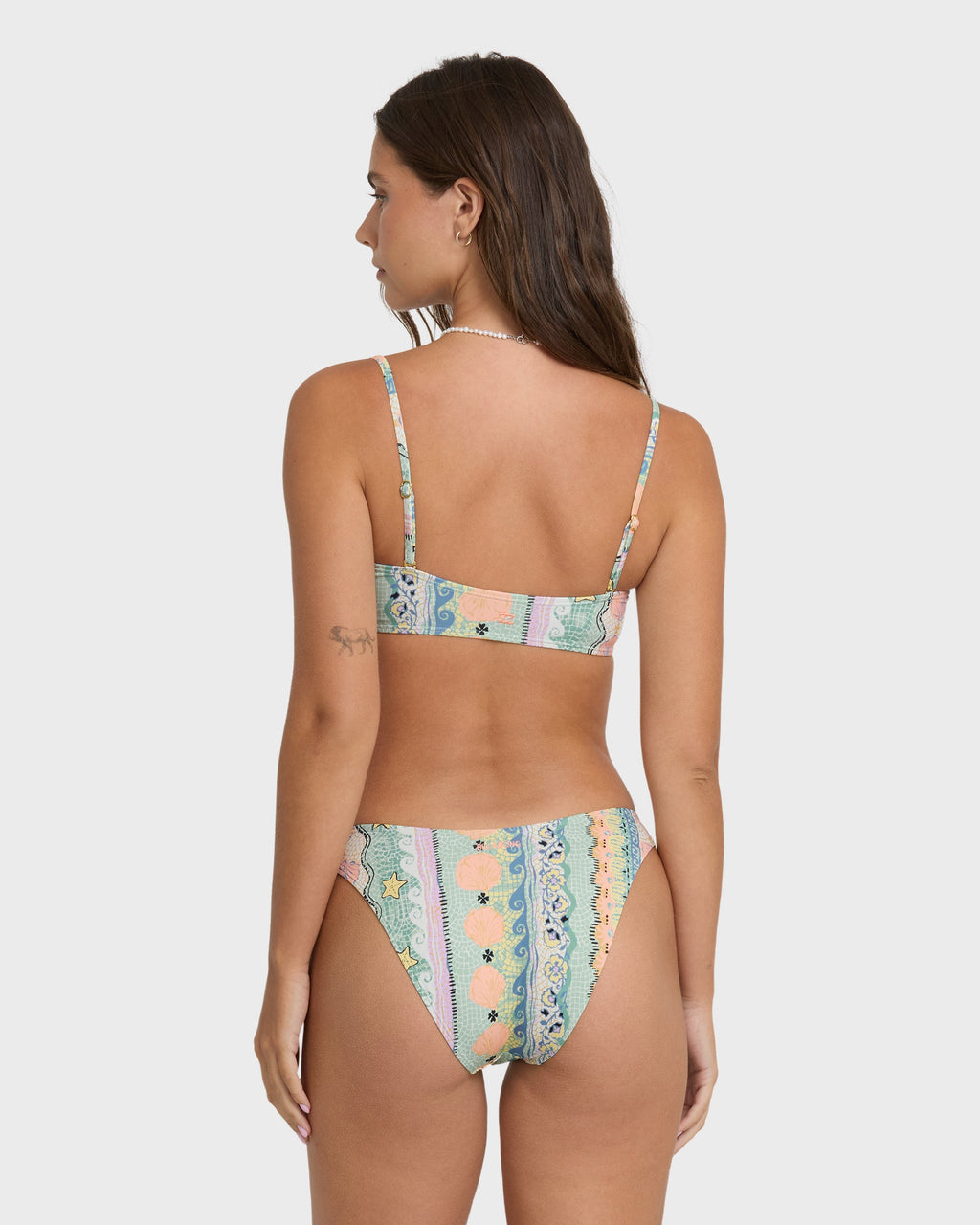 Tide Pool Maui Medium Bikini Bottoms - Light Blue Multi