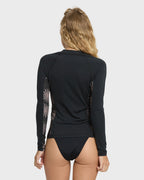 Sol Searcher 50 UPF Long Sleeve Zip Front Rashguard - Black Pebble