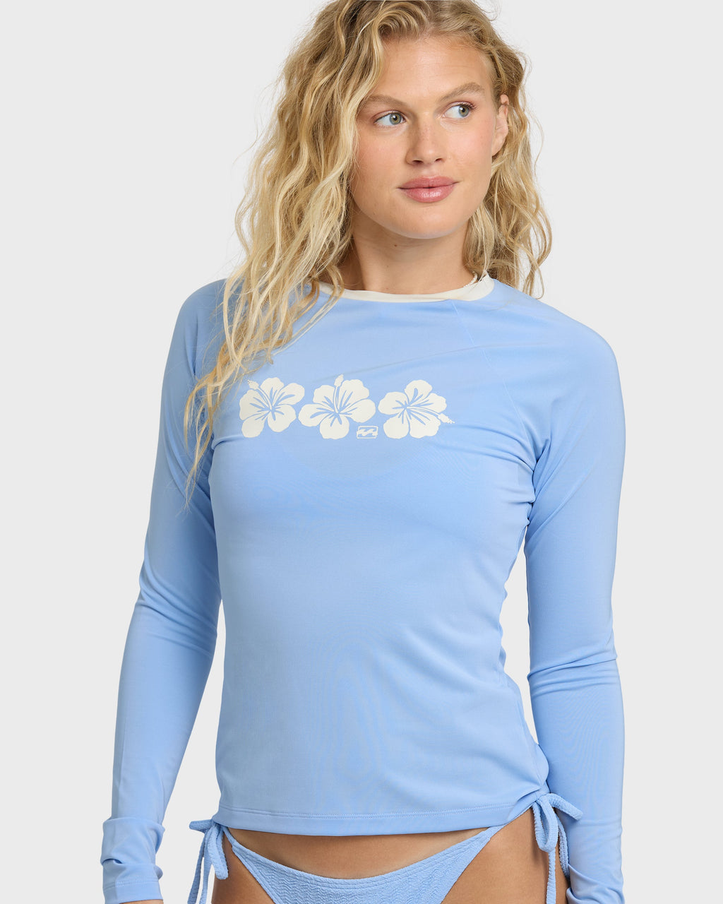 Simply 50 UPF Long Sleeve Crop Rashguard - Blue Bell