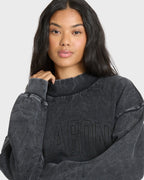 Sun Washed Mock Neck Sweatshirt - Black Sands