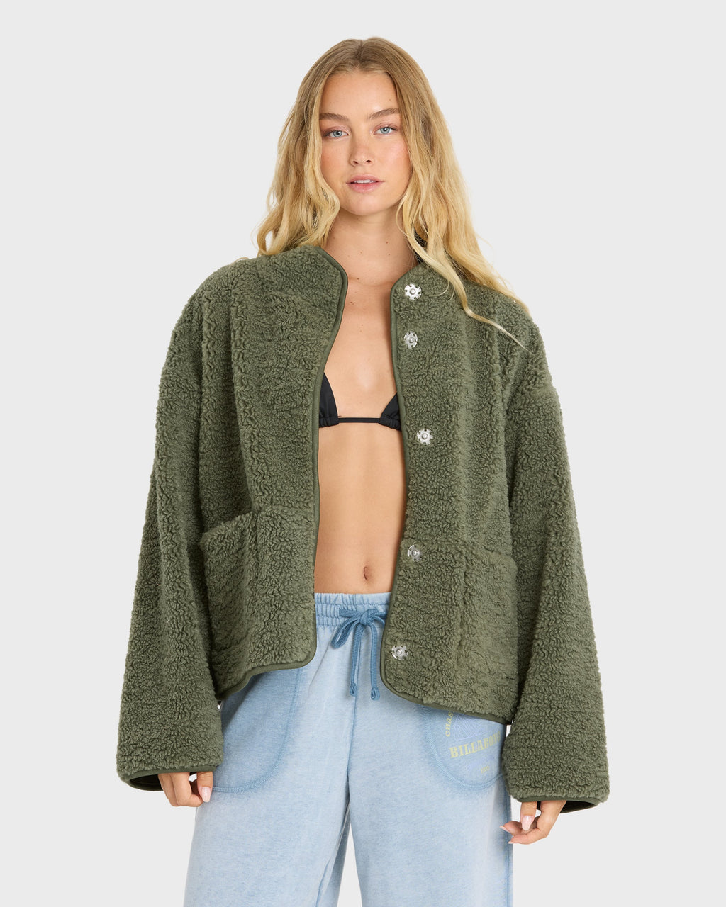 Camper Reversible Fleece Jacket - Canteen