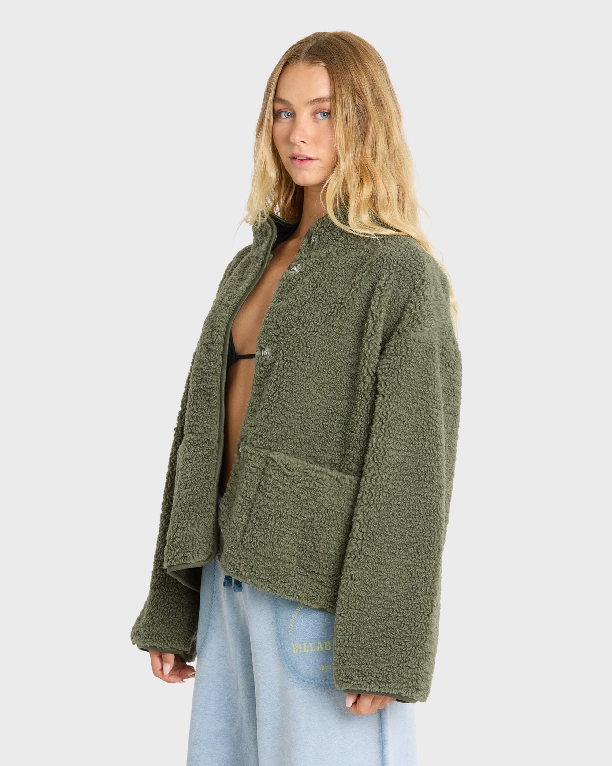 Camper Reversible Fleece Jacket - Canteen