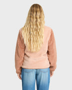 Switchback Sherpa Half Snap Fleece Pullover - Sugar Almond