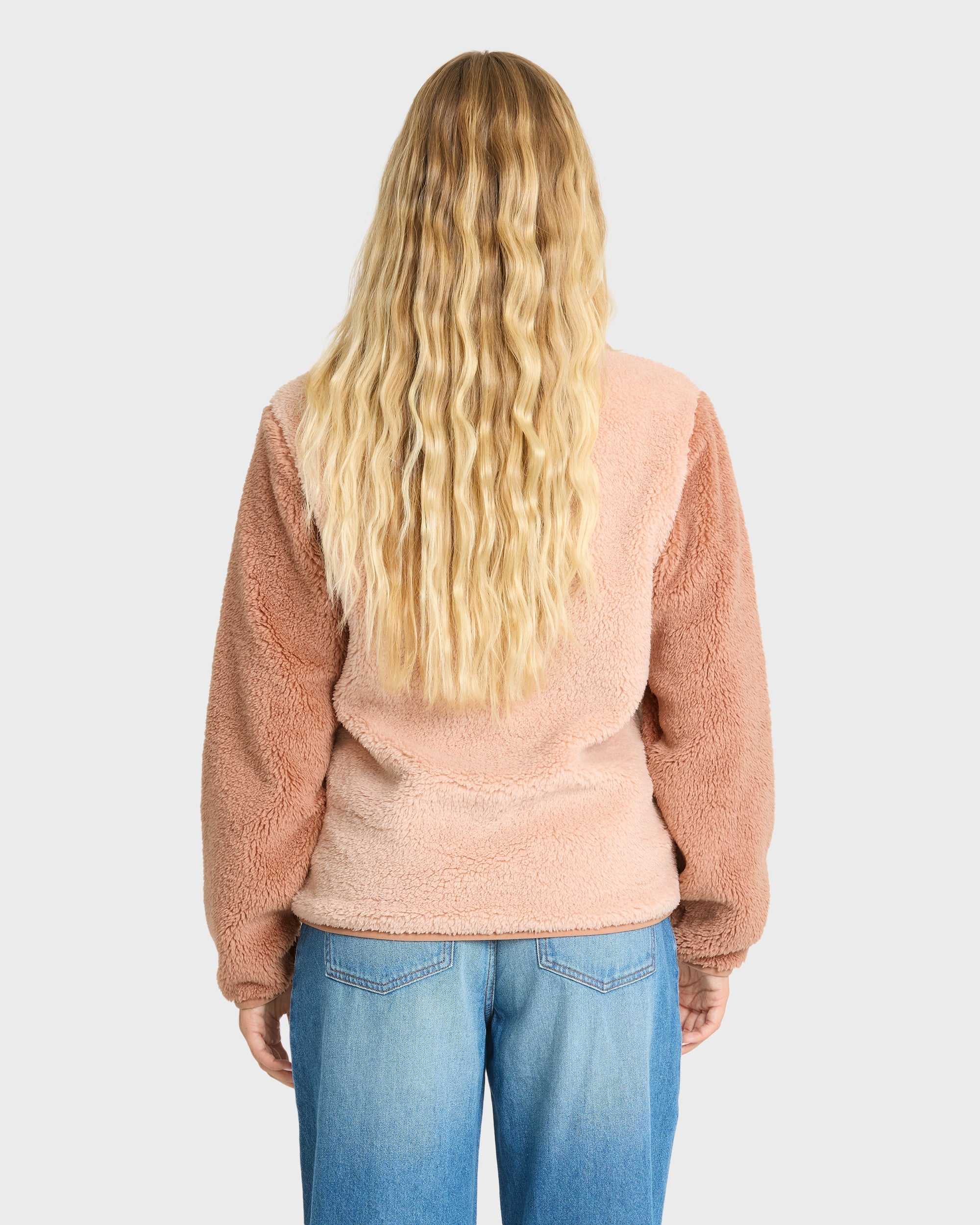 Switchback Sherpa Half Snap Fleece Pullover - Sugar Almond